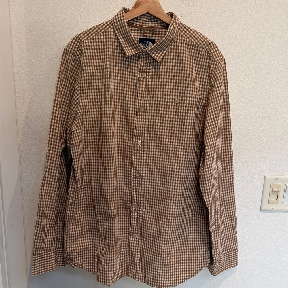 The North Face Brown Gingham Lightweight Shirt Jacket